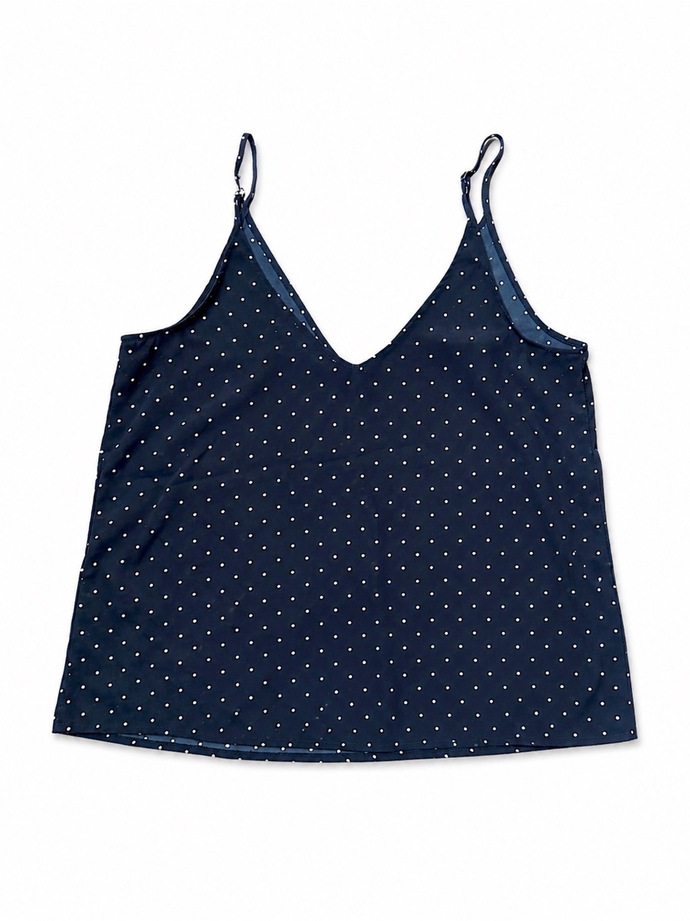 Abercrombie & Fitch Essentials Women’s Small Navy/White Poka Dots Cami Tank Top - Picture 3 of 6
